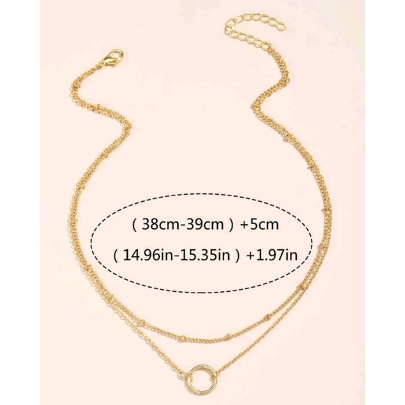 Anthropologie Sage Minimalist Dainty Trendy Layered Gold Necklace - Picture 4 of 4